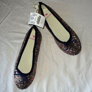 Girls NWT glitter flats J Crew
